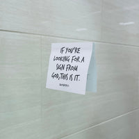 gospel tract on mirror